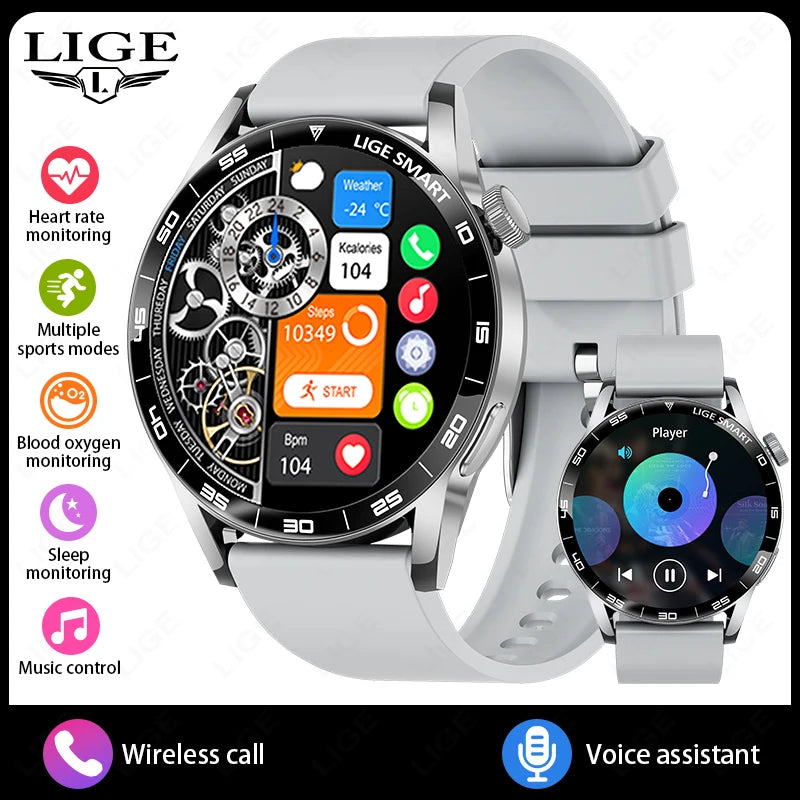 LIGE VoiceLink 2025 - Voice Calling HD Smartwatch IP68 Waterproof