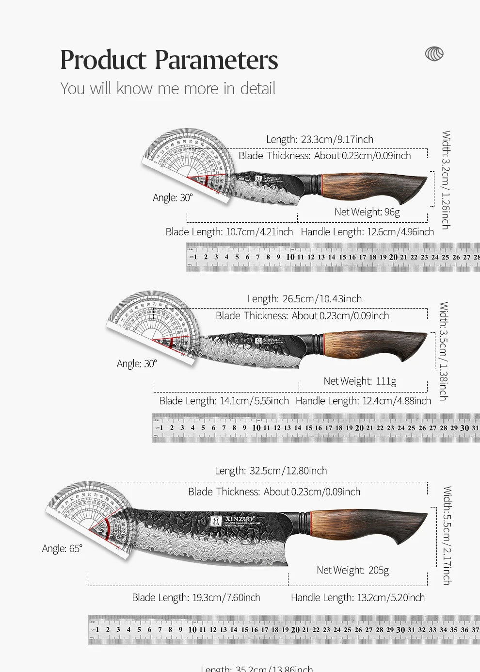 XINZUO 1-5PCS Damascus Steel Kitchen Knife 10Cr15CoMov Steel Core Chopping Vegetables And Fruits Household Kitchen Knife