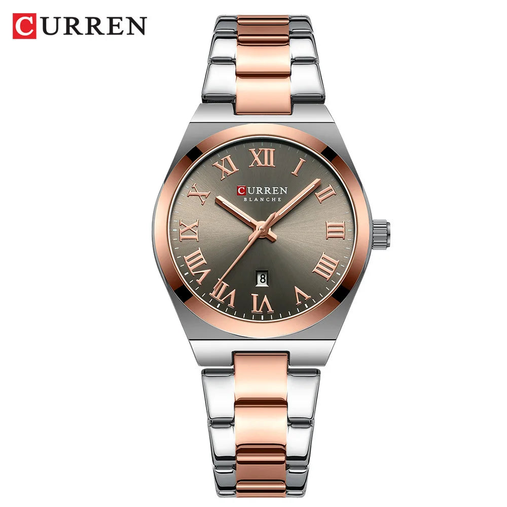 Curren 9095 Women's Luxury Watch - Elegant Stainless Steel Waterproof Quartz Timepiece