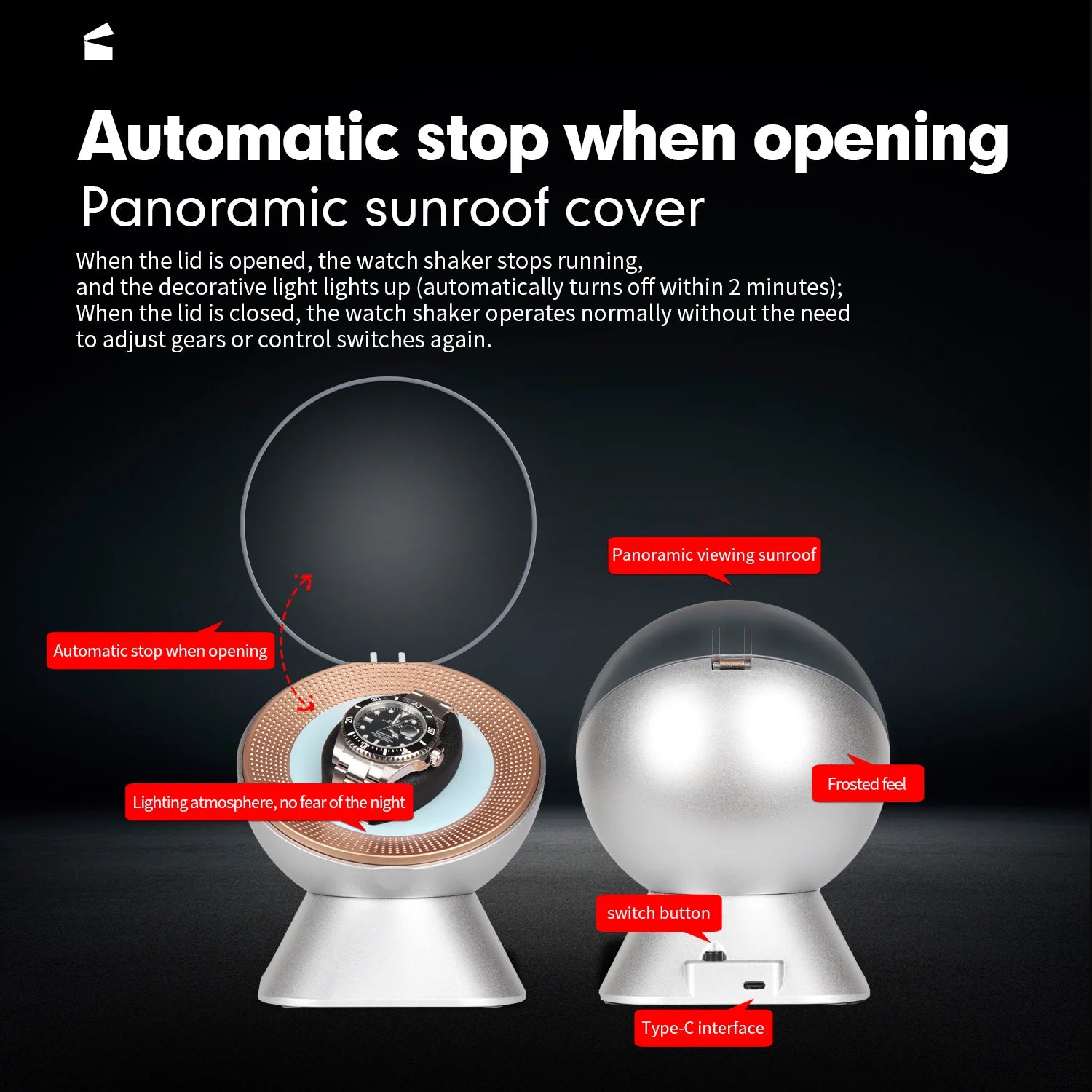 Automatic Watch Winder Silent Intelligent One-Button Operation Original Design