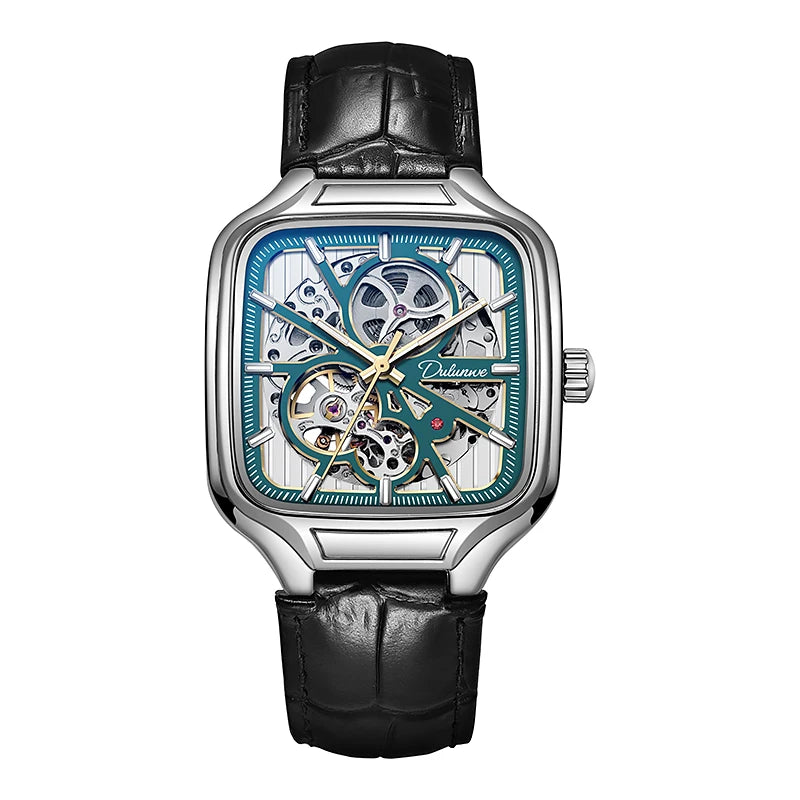 Skeleton Watch Men Fashion Stainless Steel High Quality Square Dial Luminous Automatic Mechanical Watches Relogios Masculino
