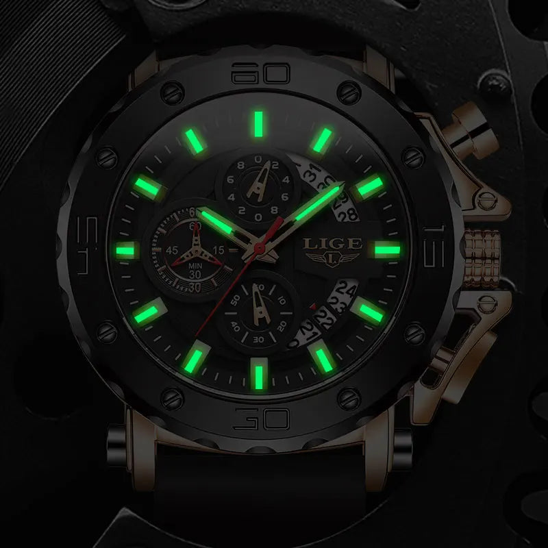 LIGE 2025 Top Brand Luxury New Men Watch Quartz Man Watches Waterproof Luminous Watch for Men Date Chronograph Sport Wristwatch