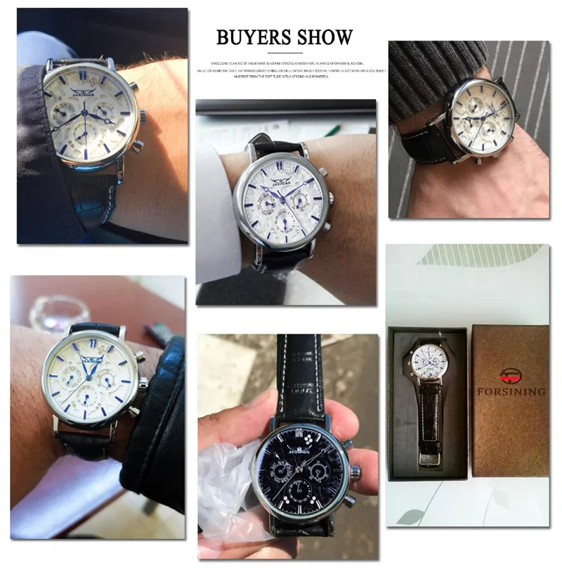 JARAGAR 348 Sports Automatic Mechanical Watch - Retro Week Date Display Men's Timepiece