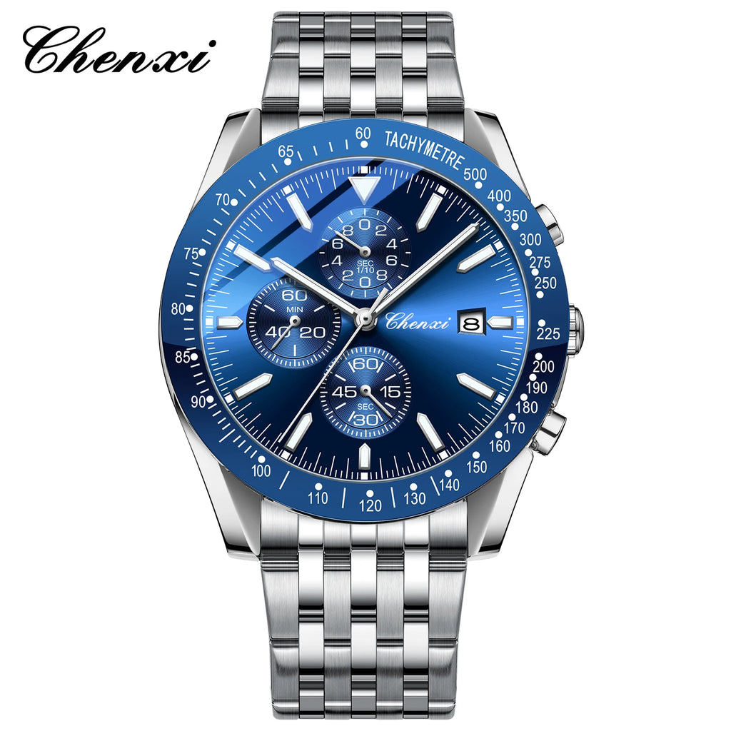 Luxury Sport Chronograph Watch - Waterproof Quartz Timepiece with Multi-Function Display