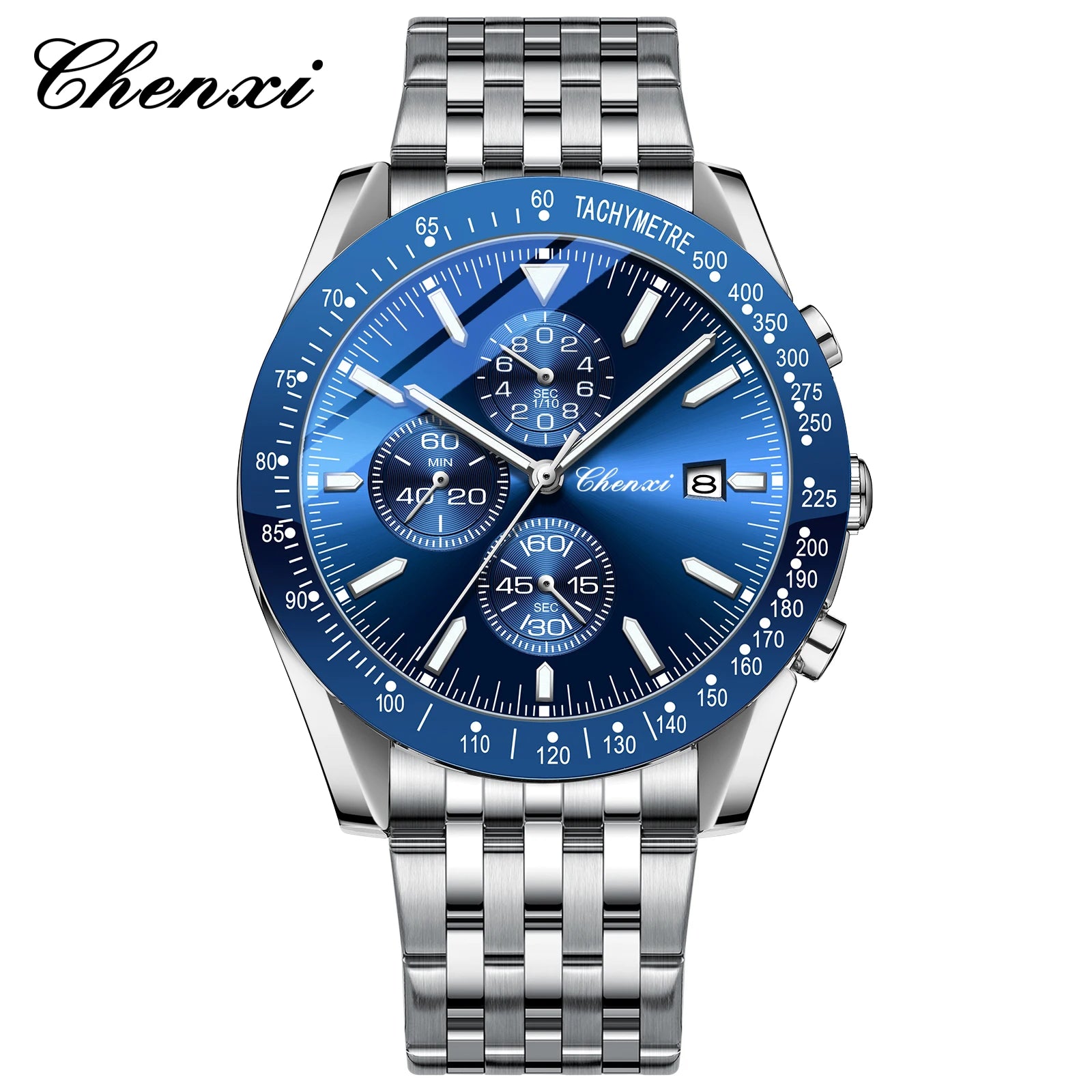 Luxury Sport Chronograph Watch - Waterproof Quartz Timepiece with Multi-Function Display