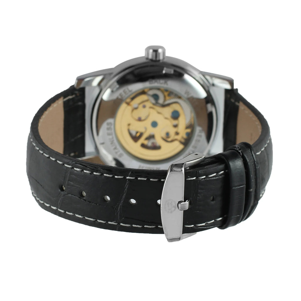 2025 Designer Luxury FORSINING Classic Mechanical Skeleton Man Watches Automatic Movement  Clock Waterproof Leather Wristwatch