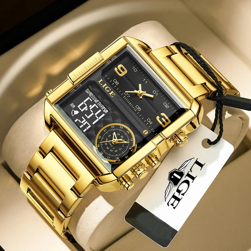 The Square Fusion - Luxury Dual Display Chronograph