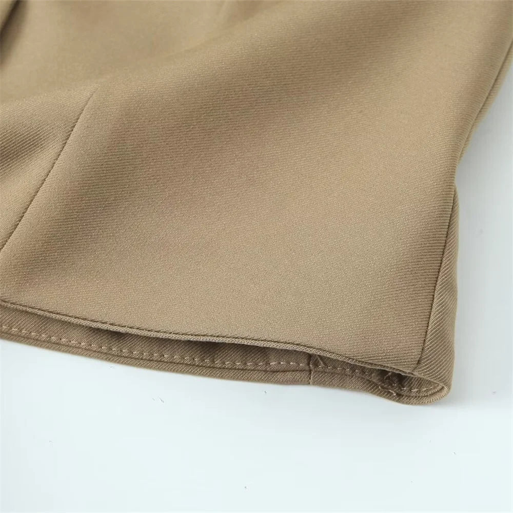 Zach Ailsa Spring New Product Women's Fashion Casual Loose V-neck Tank Top Coat Wide Foot Pants Set