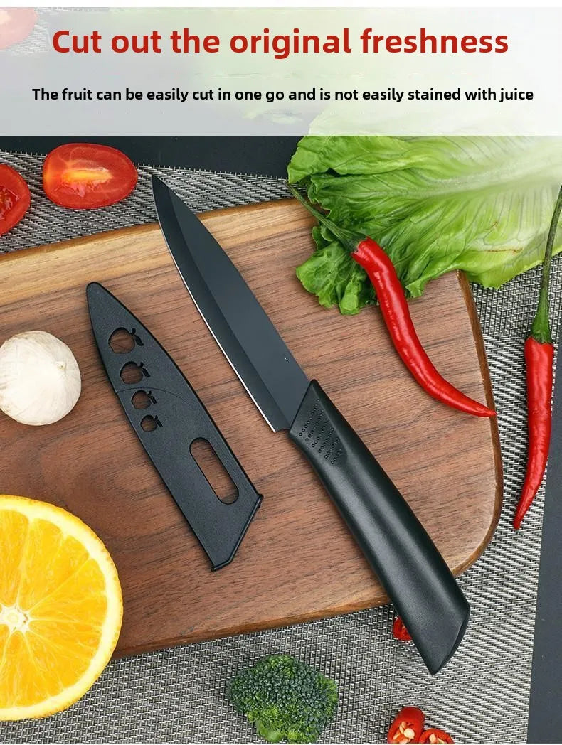 Kitchen Knife Set Chef Knife Black Steel Vegetable Knife Black Fruit Knife Household Kitchen Knife Black Blade