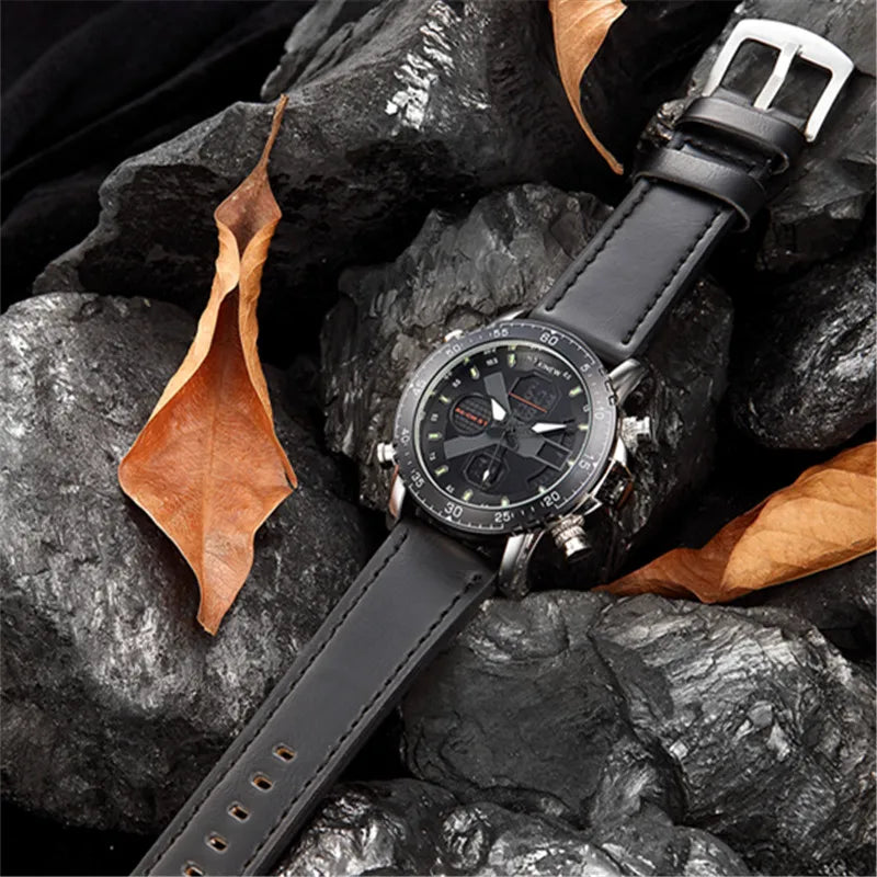 1pc / lot XINEW Brand Dual Time Watches For Men Fashion Casual Nylon Band Sports Military Digital Watch Black Montre Homme 2025