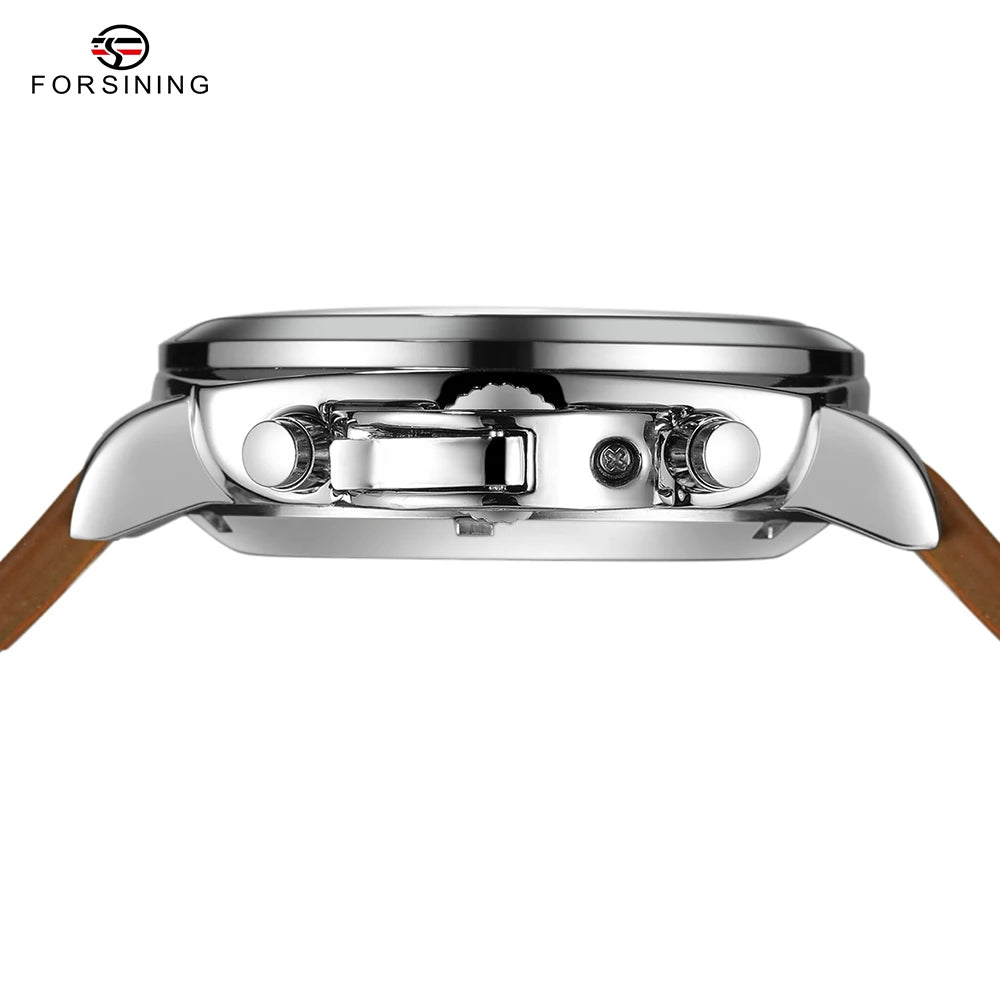 FORSINING Classic Men's Luxury Tourbillon Automatic Watch - Fashion Sport Luminous Retro Leather Wristwatch