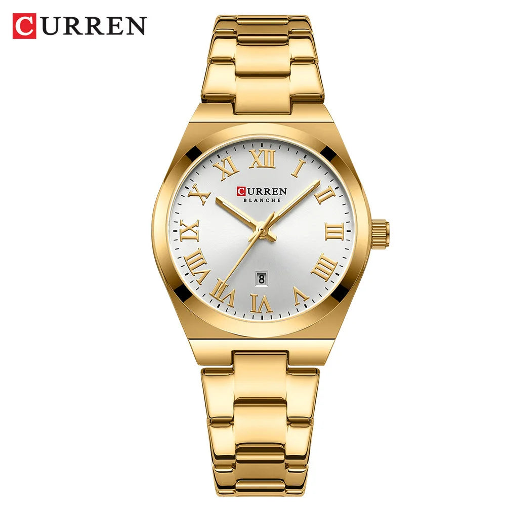 Curren 9095 Women's Luxury Watch - Elegant Stainless Steel Waterproof Quartz Timepiece