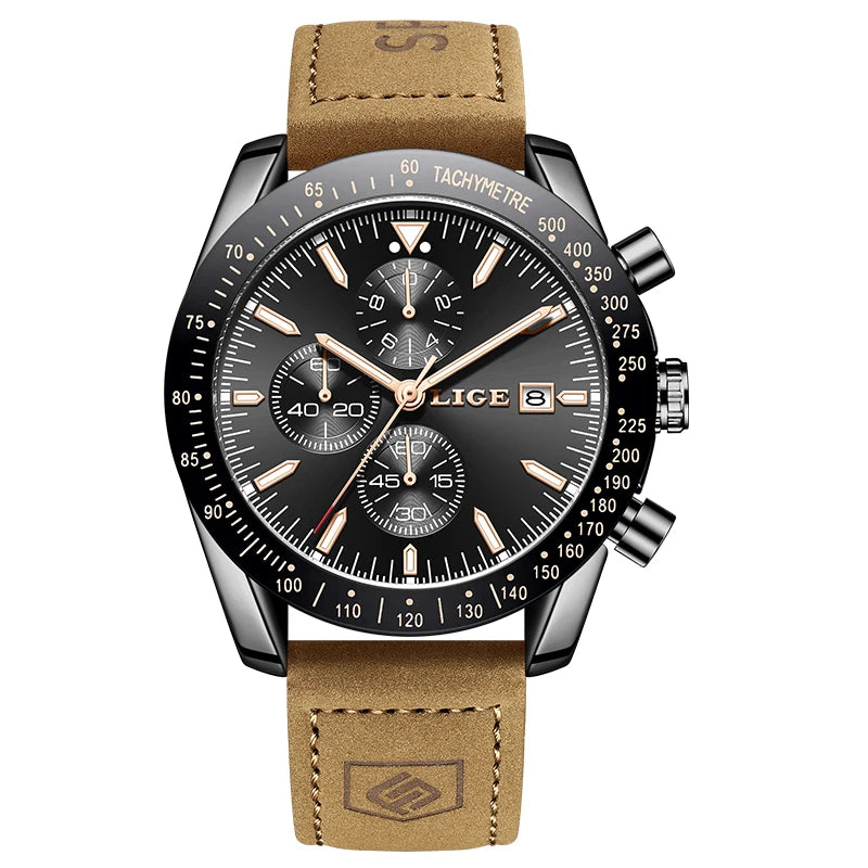 LIGE Sovereign 2025 - Elite Business Steel Quartz Timepiece