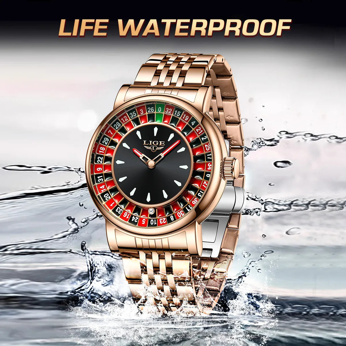 LIGE Turntable Vision - 3D Rotating Dial Business Sport Watch