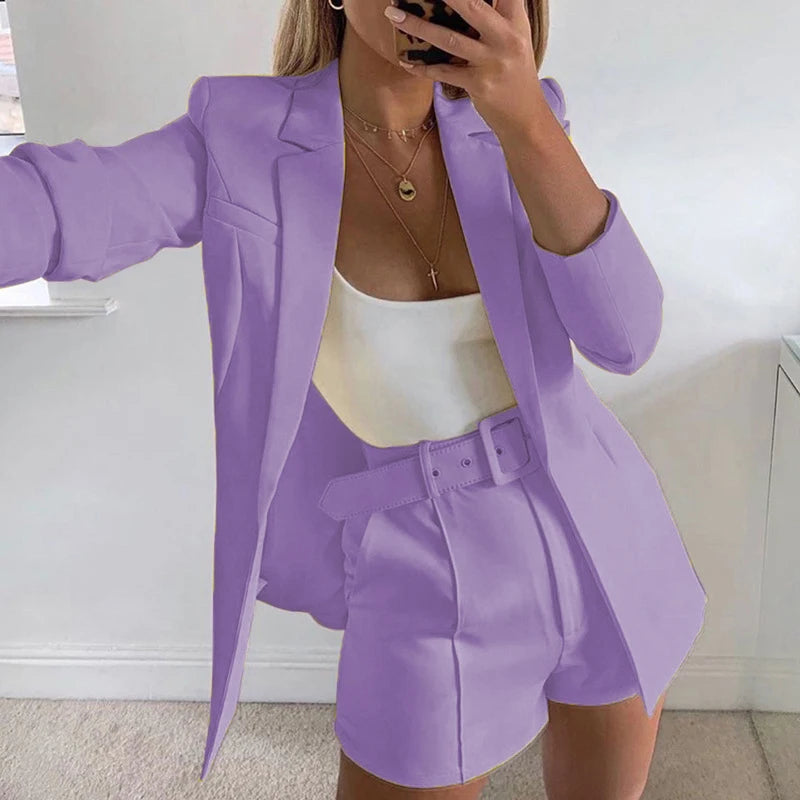 Suit Coat Women's Spring 2023 Women's Fashion Set Cross border Small Suit Belt in Europe and America