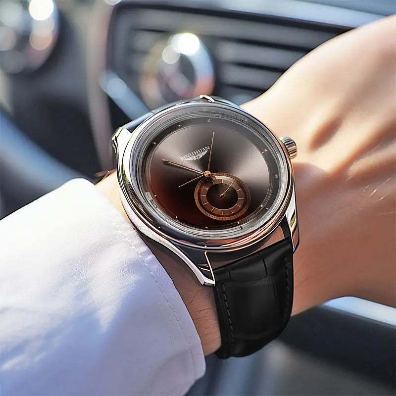 New Men's Fashion Top Watch Simple Digital Quartz Watch Casual Black Leather Students Clock Dress Watches 2025 Reloj Hombre