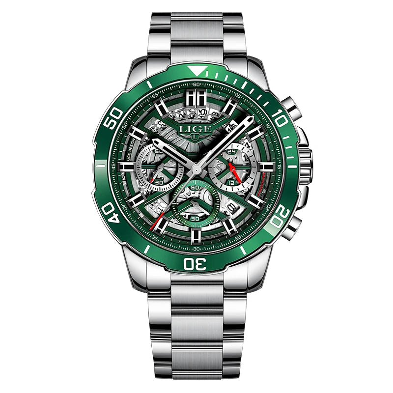 LIGE 2024 Fashion Watches Men Top Brand Business Luxury Mens Watch Sport Waterproof Chronograph Quartz Wristwatches Reloj Hombre