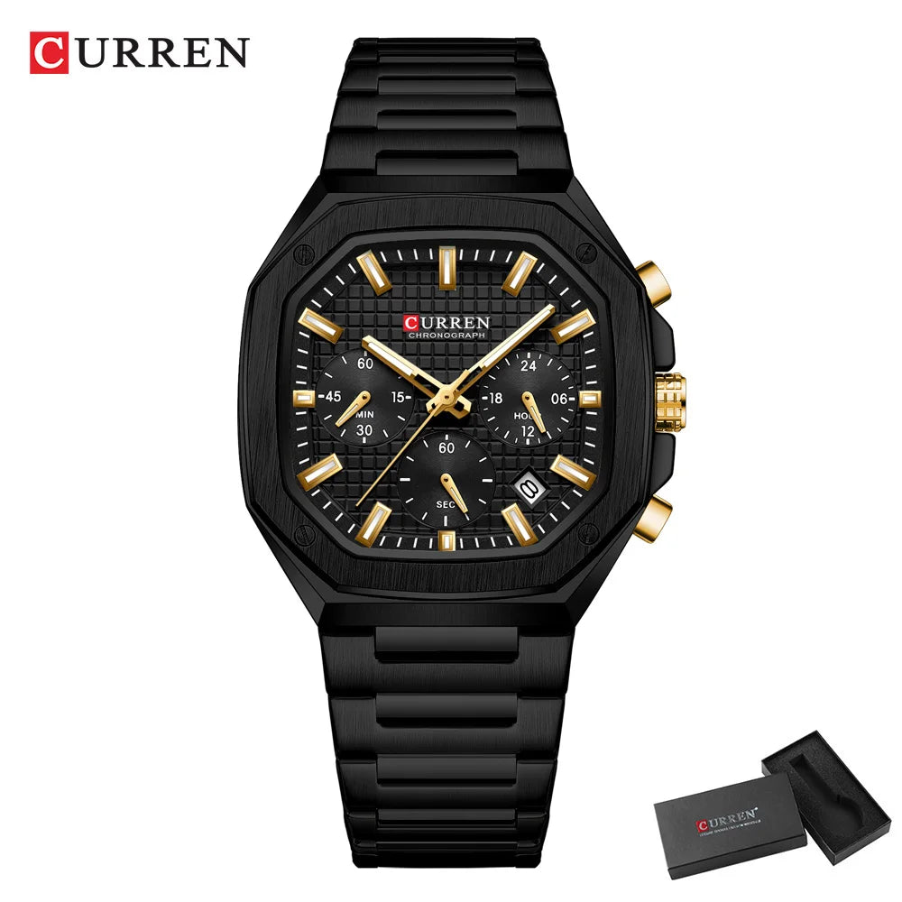 Curren Men's Sports Watch - Multifunctional Luminous Steel Bracelet Timepiece