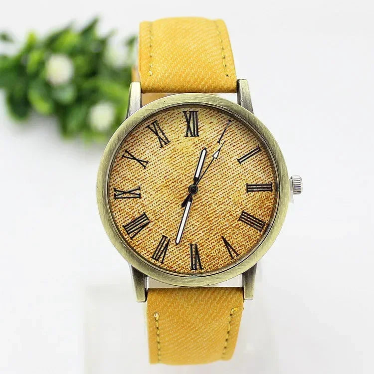 New Fashion Men Casual Quartz Watch Women Jean Fabric Leather Strap Dress Watches Relogio Feminino Ladies Wristwatch Hot Clock