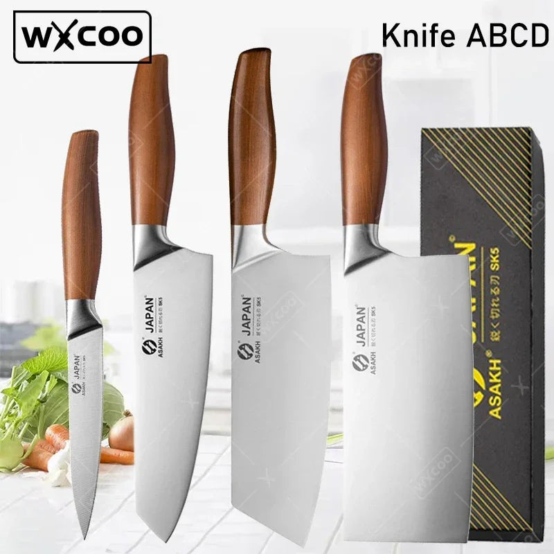 WXCOO Professional Japanese Chef's Knife Hand Forged Kitchen Knife Set Cooking Sashimi Knives Fruit Peeling & Slicing Knife