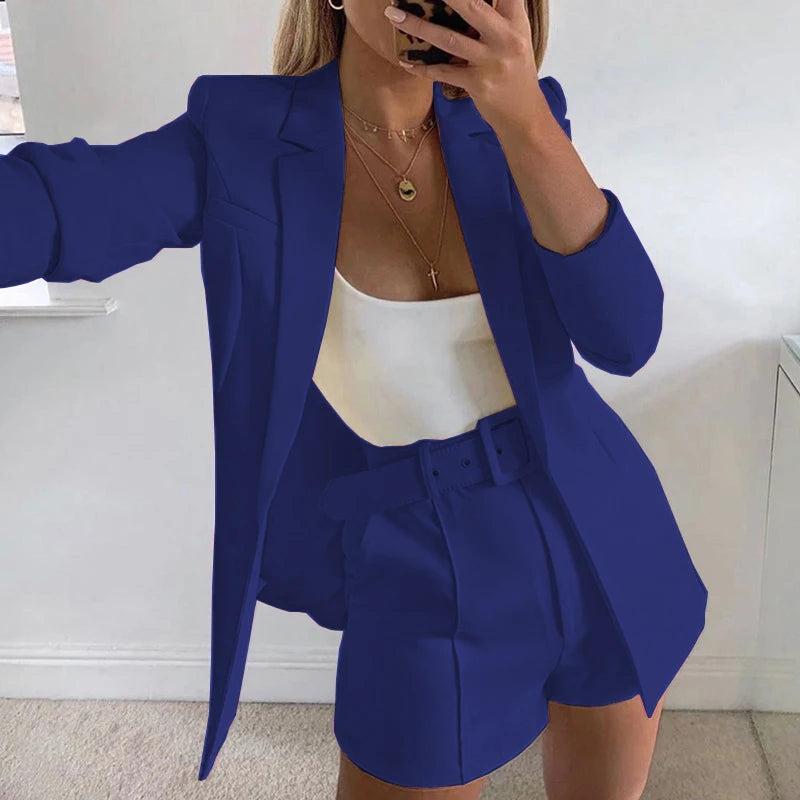 Suit Coat Women's Spring 2023 Women's Fashion Set Cross border Small Suit Belt in Europe and America