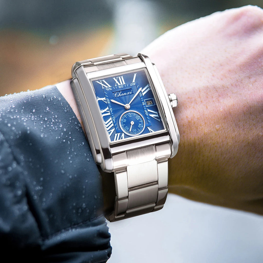 Classic Square Waterproof Watch - Premium Stainless Steel Fashion Quartz