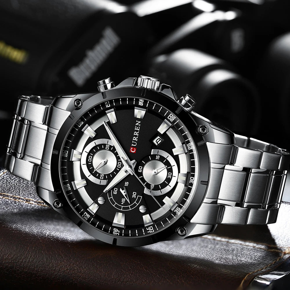 Curren Men's Automatic Date Watch - Luxury Waterproof Business Casual Timepiece with Box