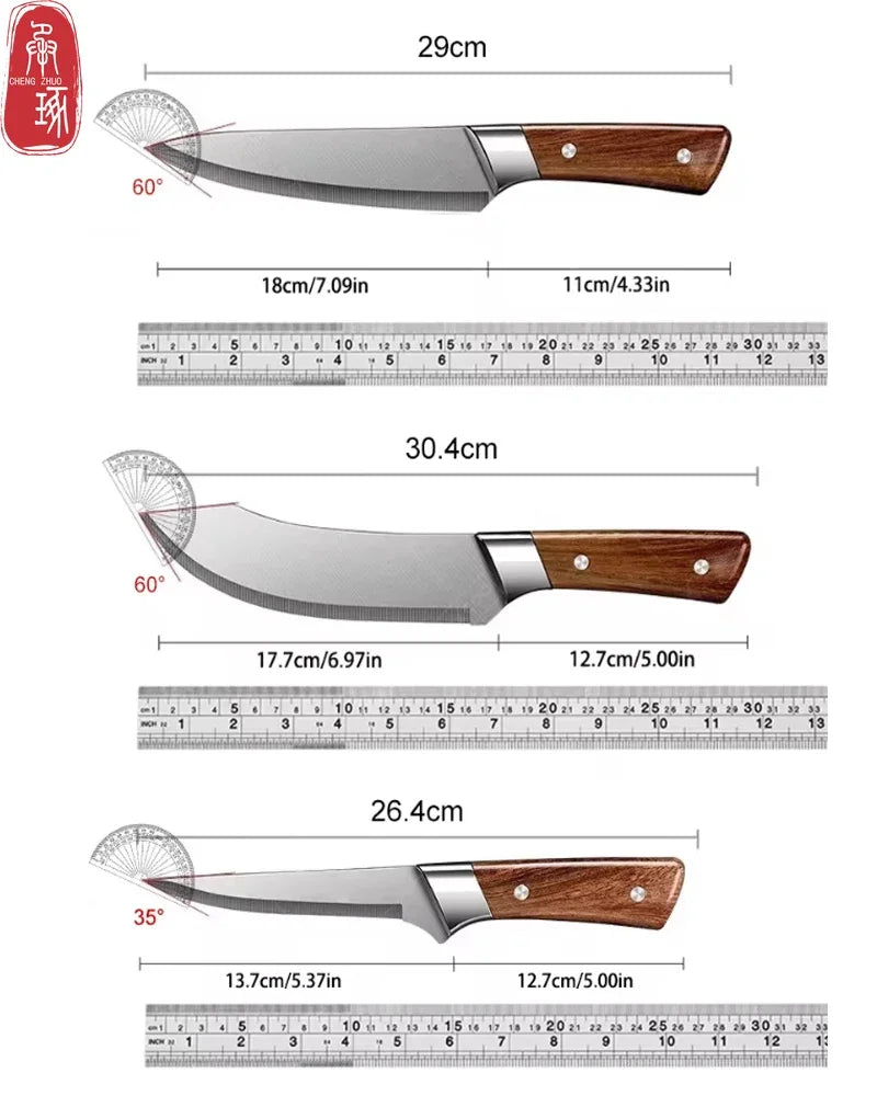 Stainless Steel Kitchen Knife Set Meat Cutting Knife Butcher's Pig Killing Knife Professional Boning Knife Kitchen Accessories