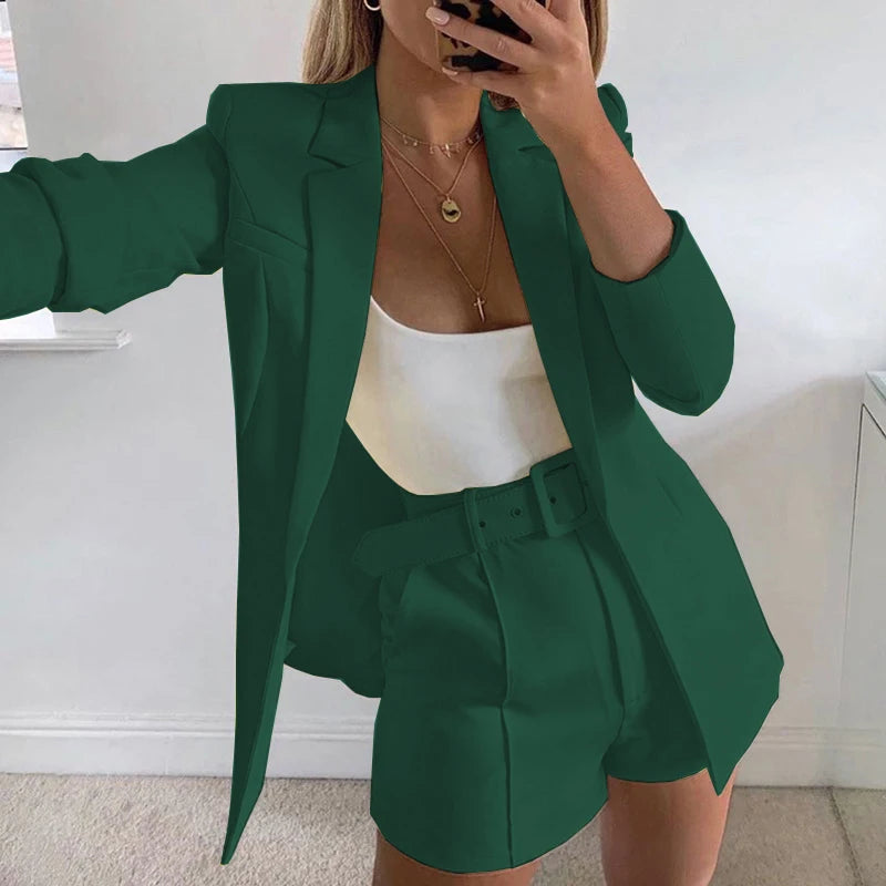 Suit Coat Women's Spring 2023 Women's Fashion Set Cross border Small Suit Belt in Europe and America