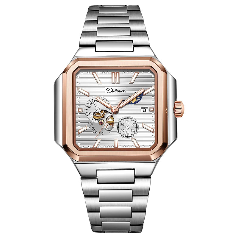 Fashion Men's Moon Phase Sport  Watch Automatic Mechanical Waterproof Luminous Wrist Watches Men Clock Horloges Mannen