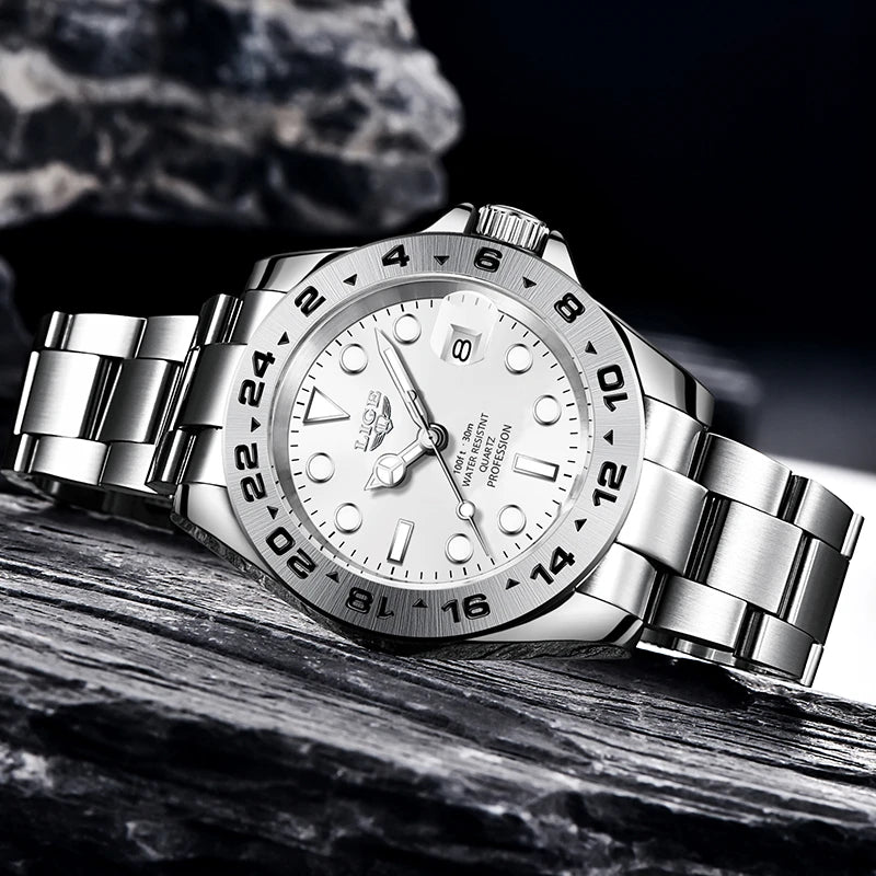 LIGE Steel Authority - Premium Business Waterproof Date Watch