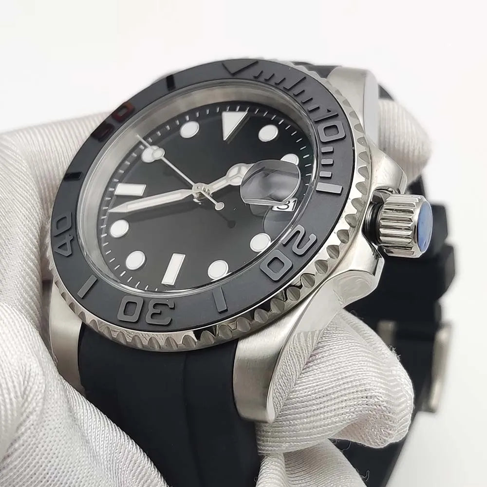 40MM Fashion Watch NH35 Movement Perpetual Calendar Waterproof Luminous Automatic Mechanical Watch Sapphire Glass Rubber Strap