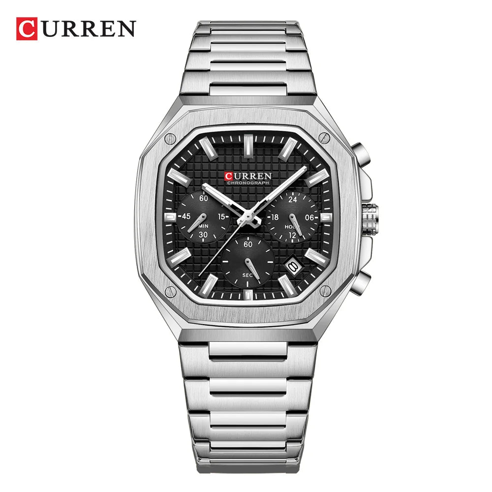 Curren Men's Sports Watch - Multifunctional Luminous Steel Bracelet Timepiece