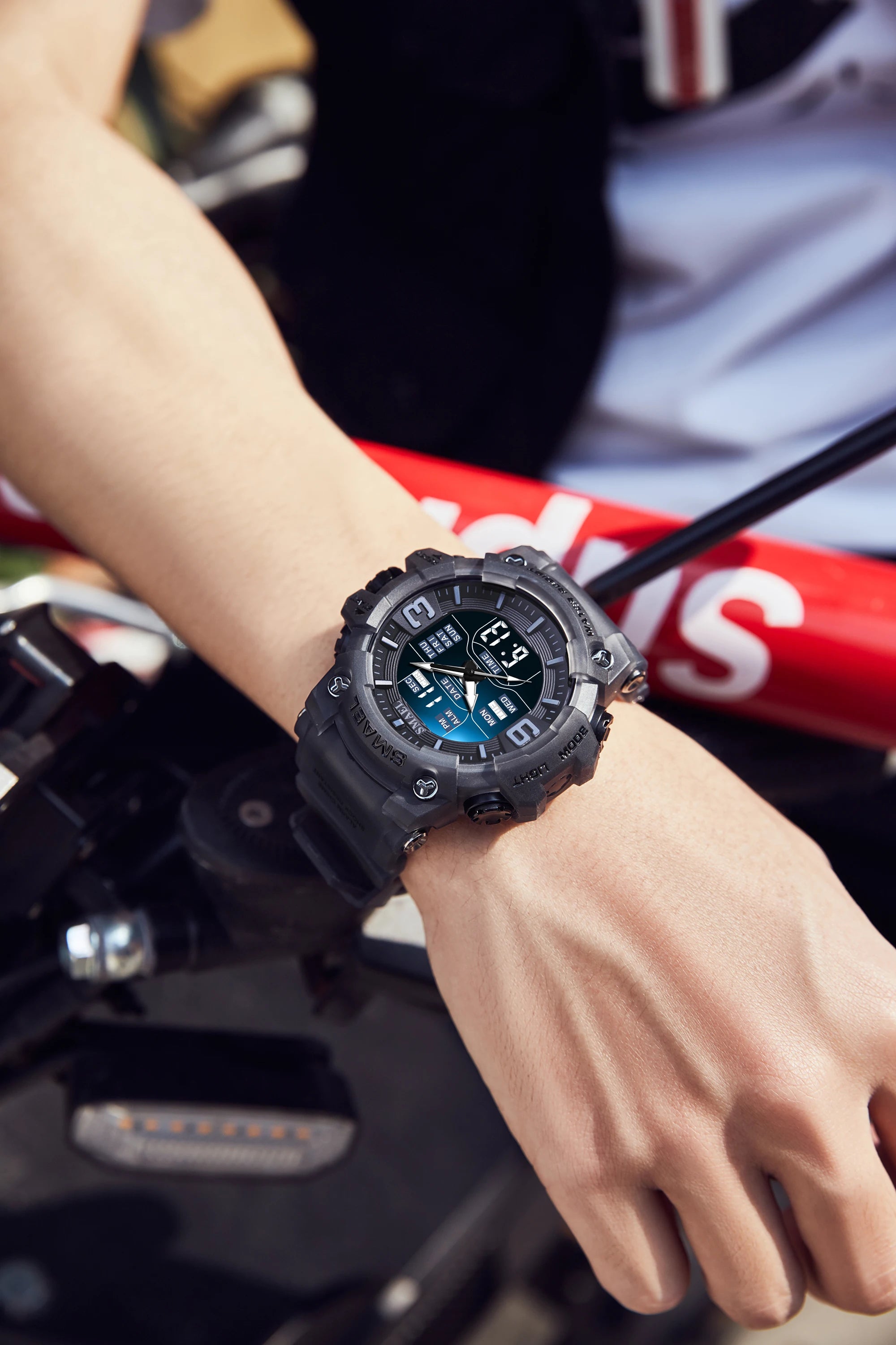 TimeSync Commander 8049 - Auto-Date Dual Display Quartz Sport Watch