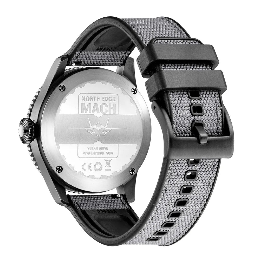 Outdoor Sports Electronic Watch Pointer Solar Charging Watch Luminous Waterproof Long Battery Life Light Driven Round Watch