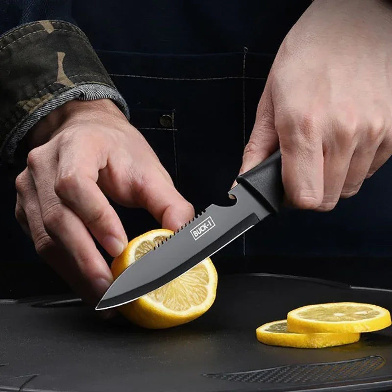 PLYS Sharp Black Steel Kitchen Knife Set Stainless Steel Fruit Knife Household Knife Multifunctional Chef Knife