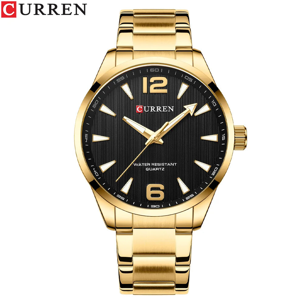 CURREN 8434 Men's Luxury Watch - Luminous Hands Stainless Steel Business