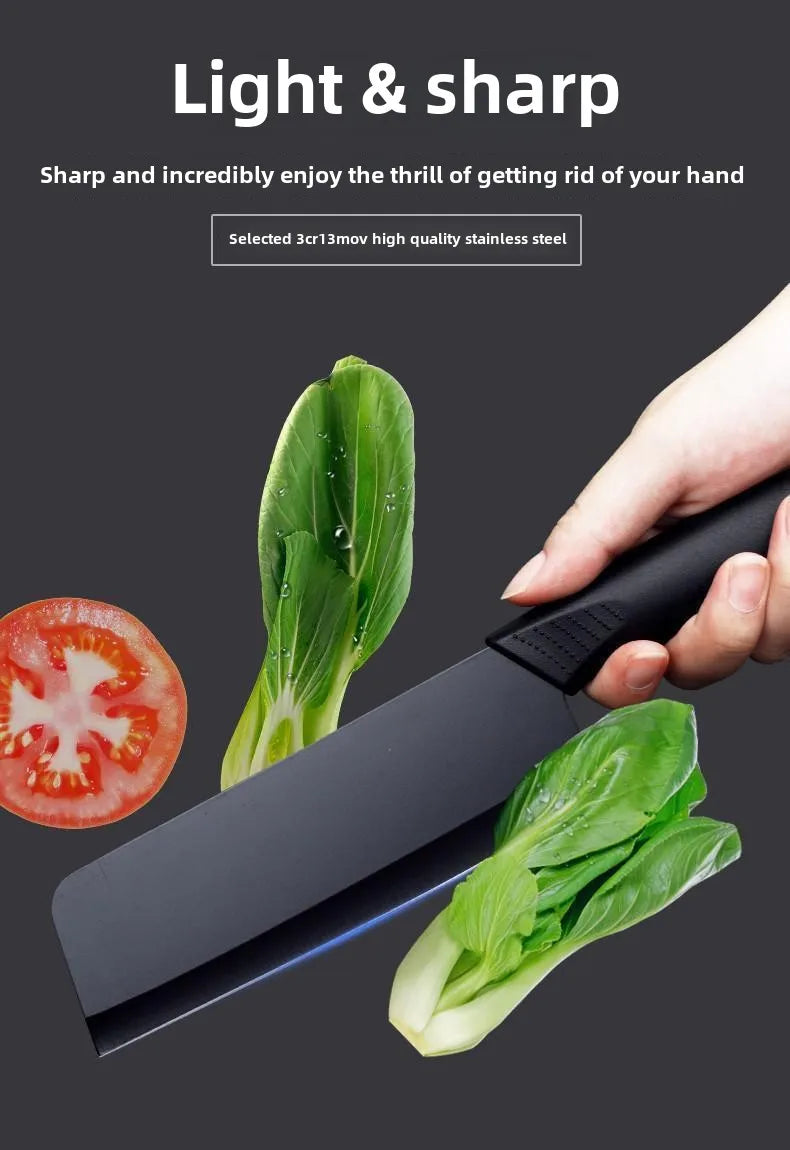 Kitchen Knife Set Chef Knife Black Steel Vegetable Knife Black Fruit Knife Household Kitchen Knife Black Blade
