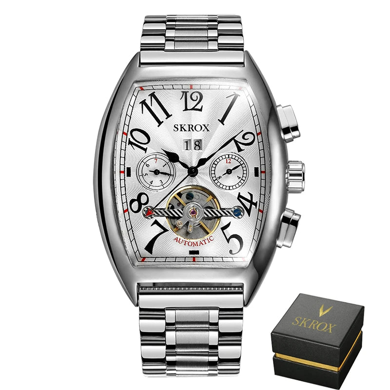 Original Tonneau Tourbillon Automatic Movement Man Watch Mechanical Male Wrist Watches Vintage Luxury Brands Clockwork
