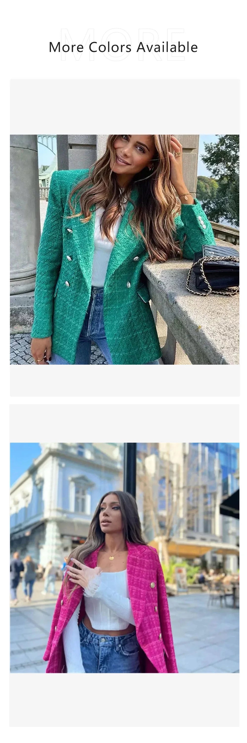 2024 Autumn New Women's Clothing Style Fashionable Versatile Texture Double breasted Mid length Suit Coat