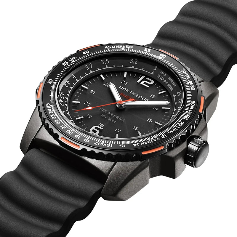 Outdoor Men's Solar Watch Luminous Rotating Bezel Full Metal Dial Business Fashion Outdoor Extra Long Standby Gift