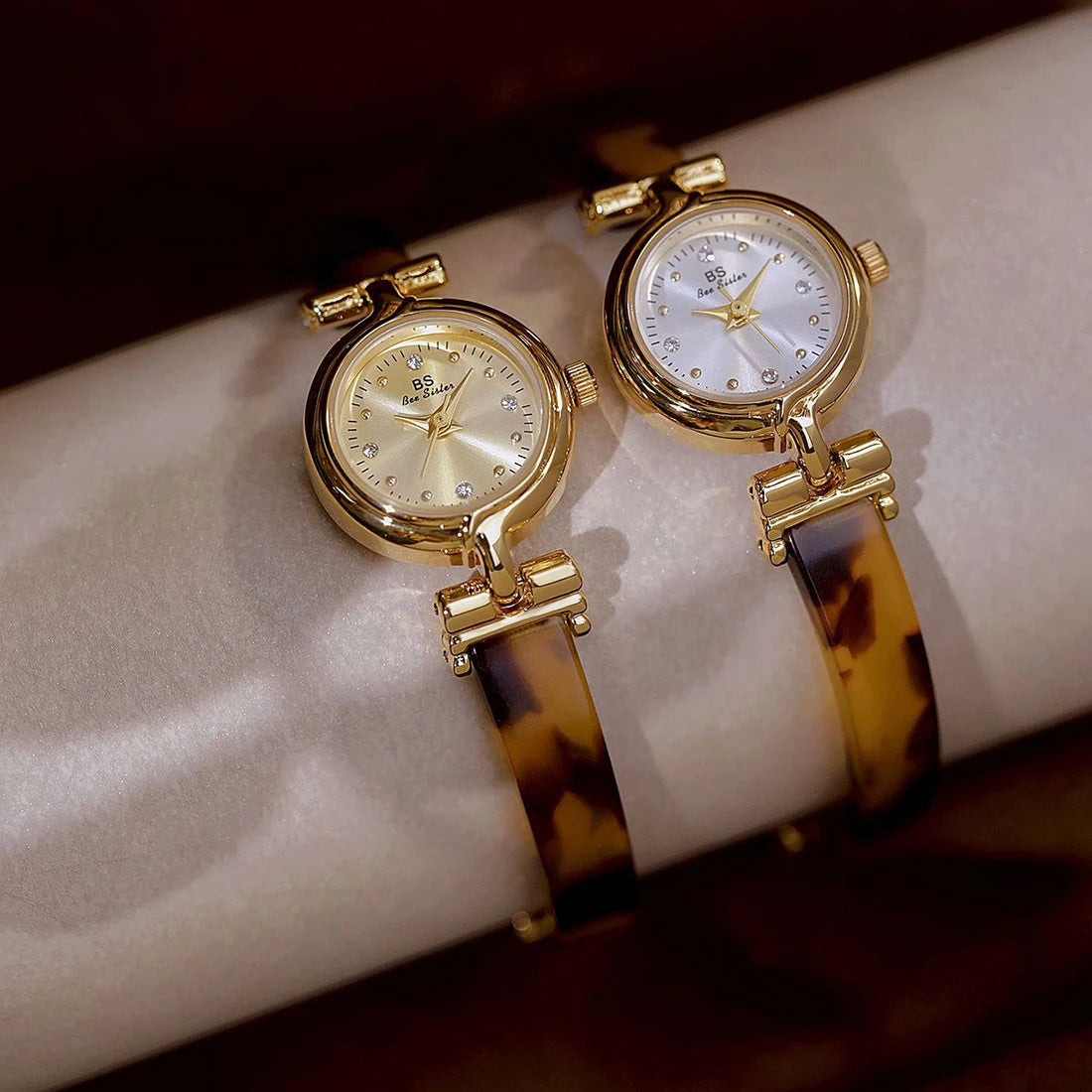 Luxury Brand Woman Vintage Watch Dress Clock Amber Resin Bracelet Chain Watch Gifts For Women