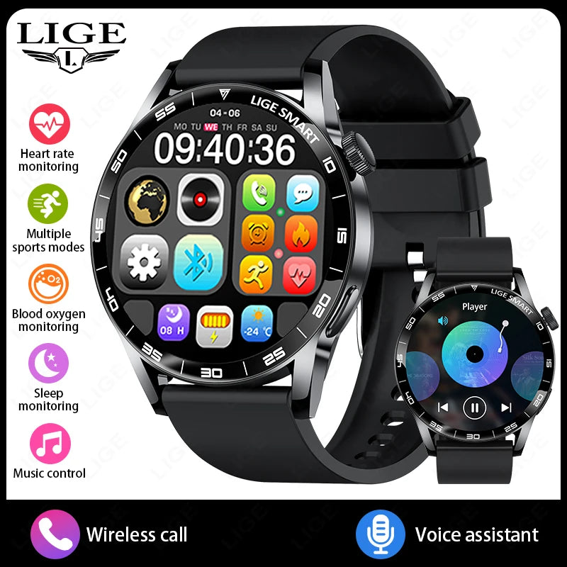 LIGE VoiceLink 2025 - Voice Calling HD Smartwatch IP68 Waterproof