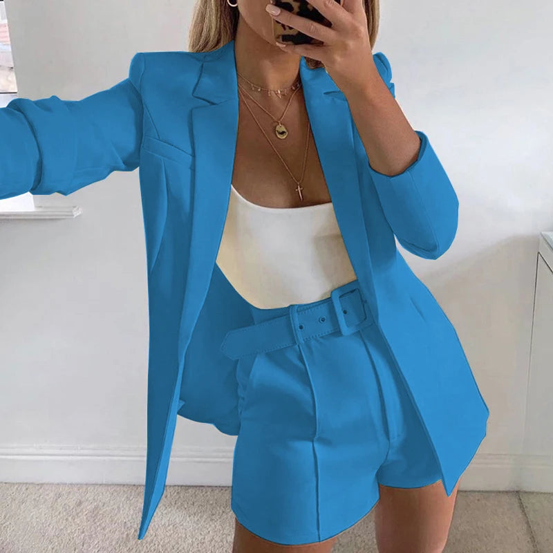 Suit Coat Women's Spring 2023 Women's Fashion Set Cross border Small Suit Belt in Europe and America