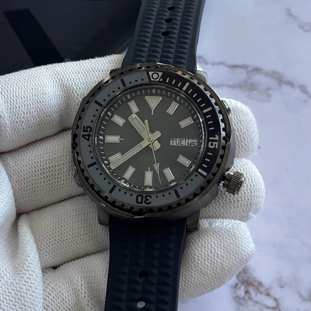 Man Tuna Canned Diver 43MM Watch Sapphire Crystal NH36 Automatic Movement 200m Waterproof Luminous Men's Stainless Steel Watch