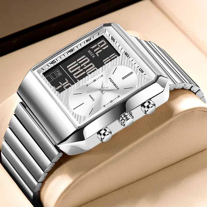 LIGE DualTech Pro - Luxury Dual Display Analog-Digital Watch