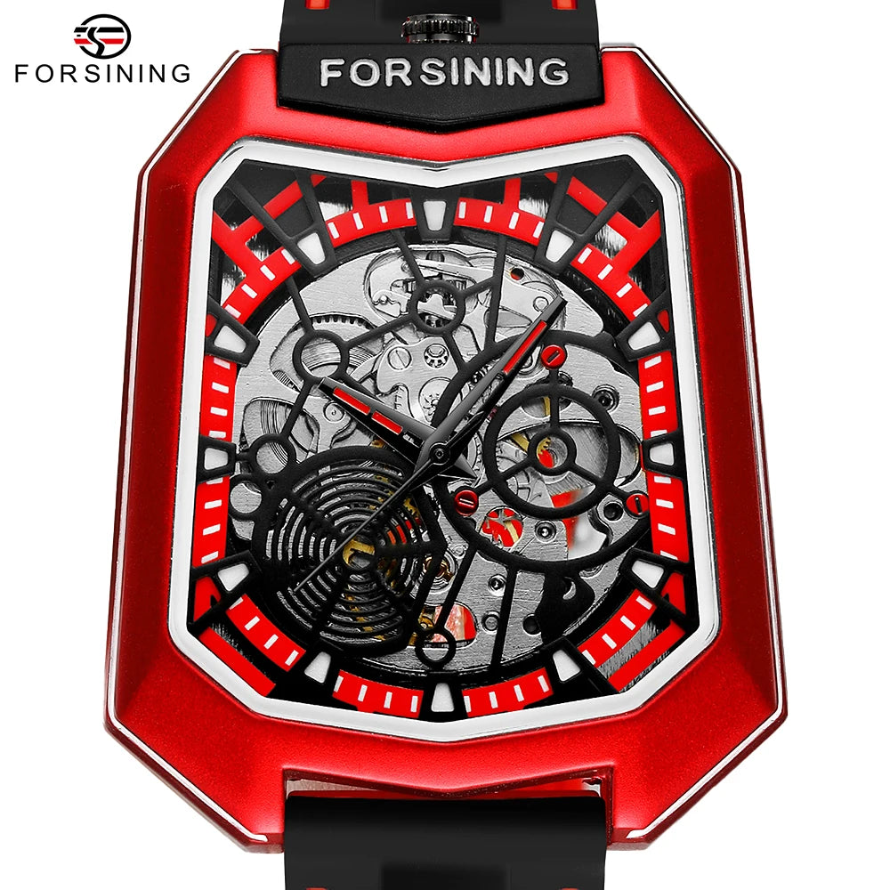 Spider Skeleton Outdoor Watch - Shield Case Automatic Mechanical with Silicone Strap