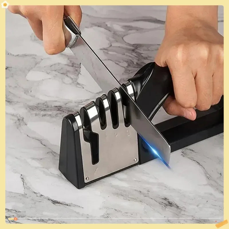 Kitchen 4 Segment Knife Sharpener Multifunctional Portable Non-slip Base Knife Sharpener Household Kitchen Gadgets Accessories
