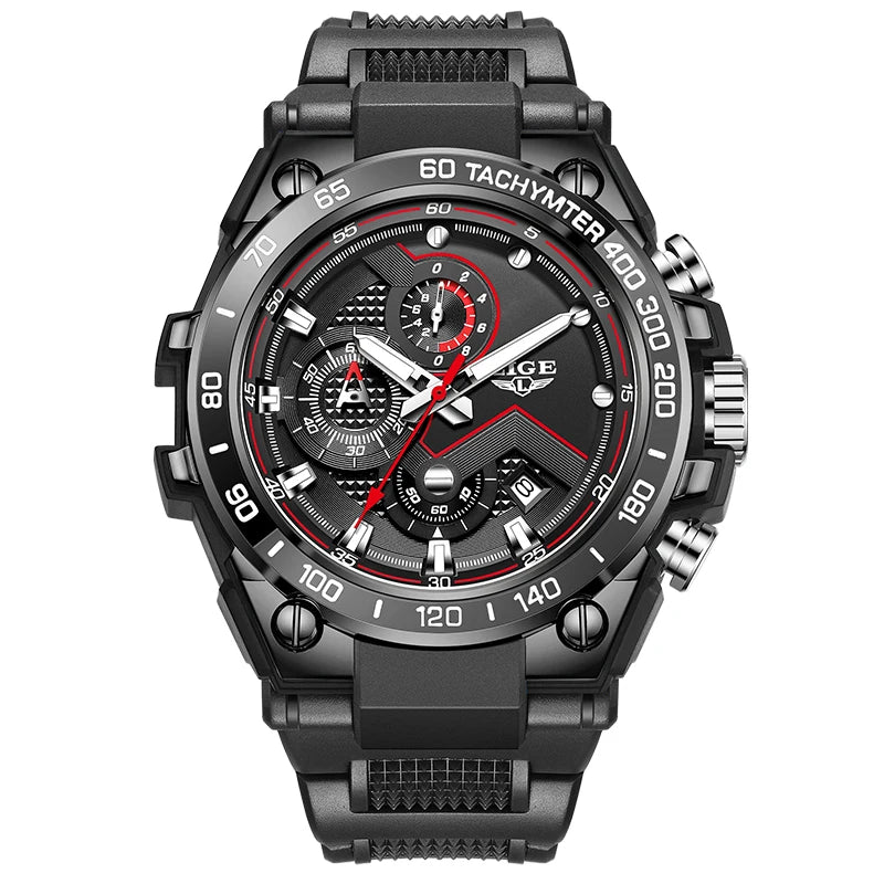 LIGE Tactical Green - Military Silicone Big Dial Sport Chronograph