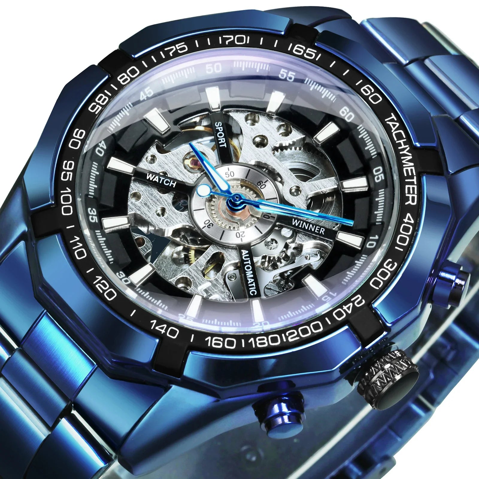 Winner Men Skeleton Automatic Mechanical Skeleton Top Brand Luxury Wristwatch